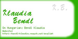 klaudia bendl business card